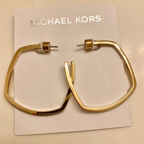 Michael Kors Jewelry - Michael Kors Gold Cityscape Chains Hoops Earrings